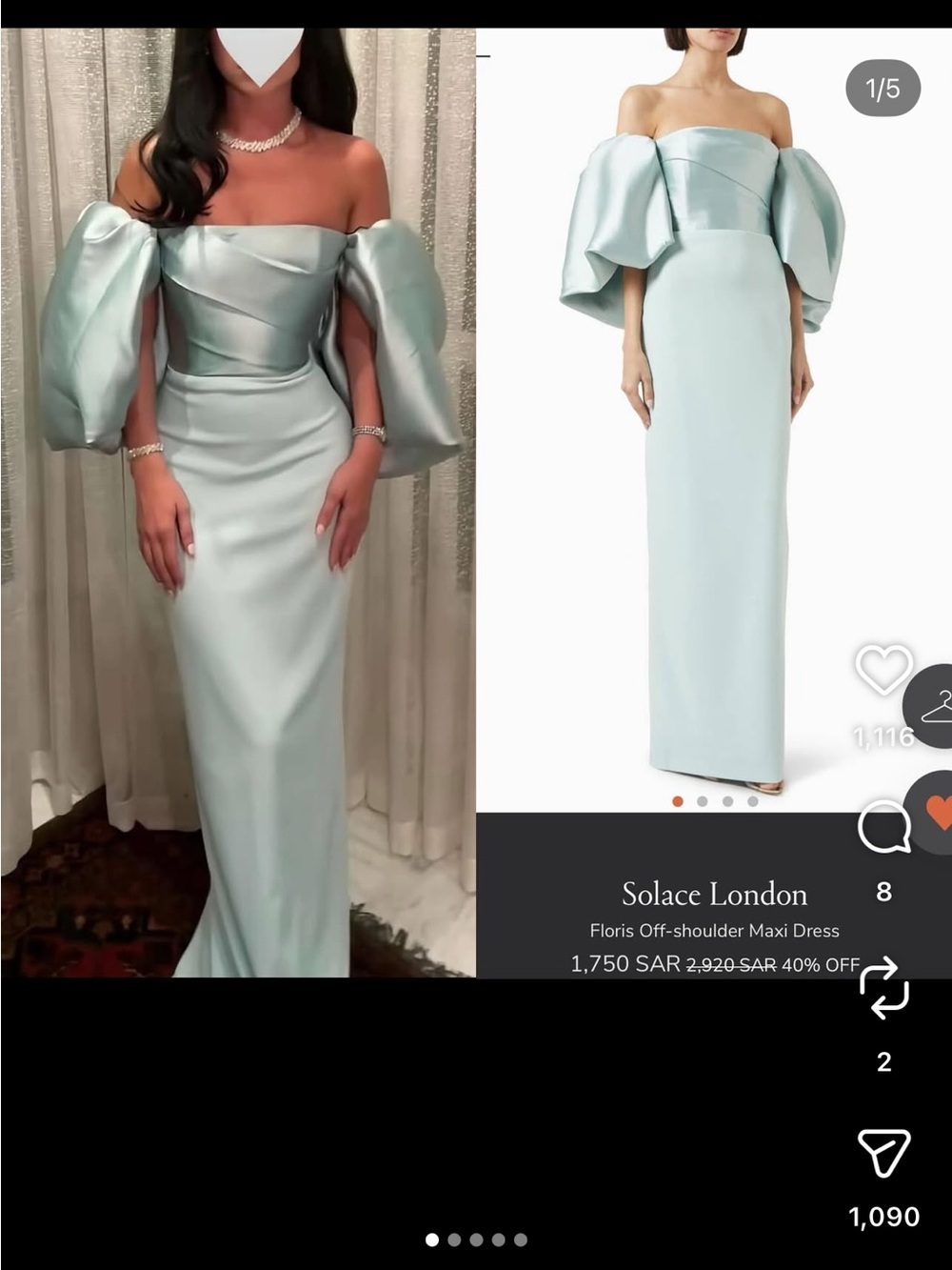 Solace London floris Off-Shoulder Maxi Gown